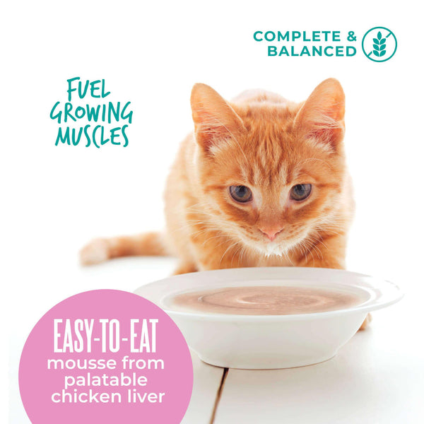 Tiki Cat Baby Mousse Chicken, Tuna & Chicken Liver in Broth Wet Cat Food Pouch