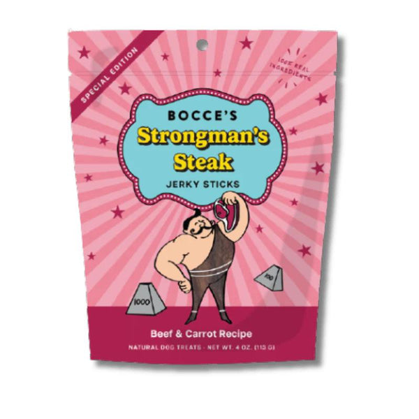 Bocce's Bakery Strongman's Steak Jerky Sticks Dog Treats