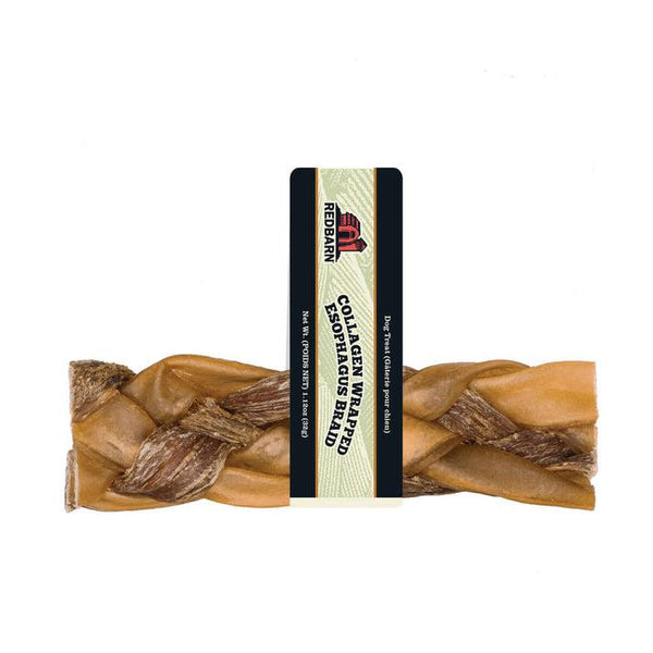 Redbarn Collagen Wrapped Esophagus Braid Dog Treats, Medium