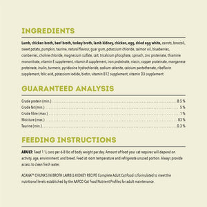 ACANA Chunks in Broth Lamb & Kidney Recipe Wet Cat Food Can (CA)