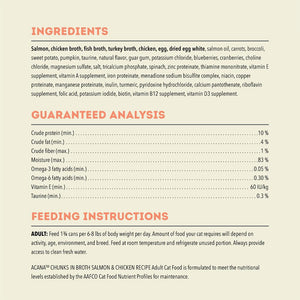 ACANA Chunks in Broth Salmon & Chicken Recipe Wet Cat Food Can (CA)