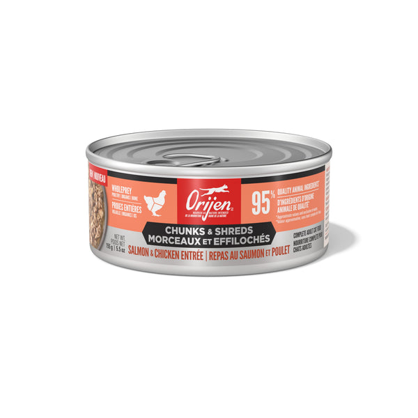 ORIJEN Chunks & Shreds Salmon & Chicken Entree Wet Cat Food Can (CA)