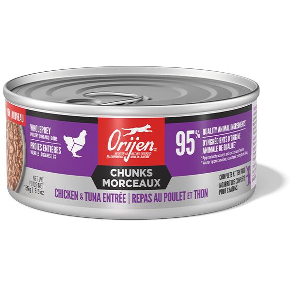 ORIJEN Chunks Chicken & Tuna Entree Kitten Wet Cat Food Can (CA)