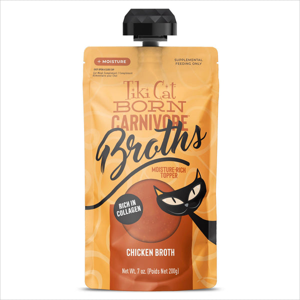 Tiki Cat Born Carnivore Broths Chicken Broth Wet Cat Food Topper Pouch