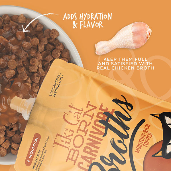 Tiki Cat Born Carnivore Broths Chicken Broth Wet Cat Food Topper Pouch