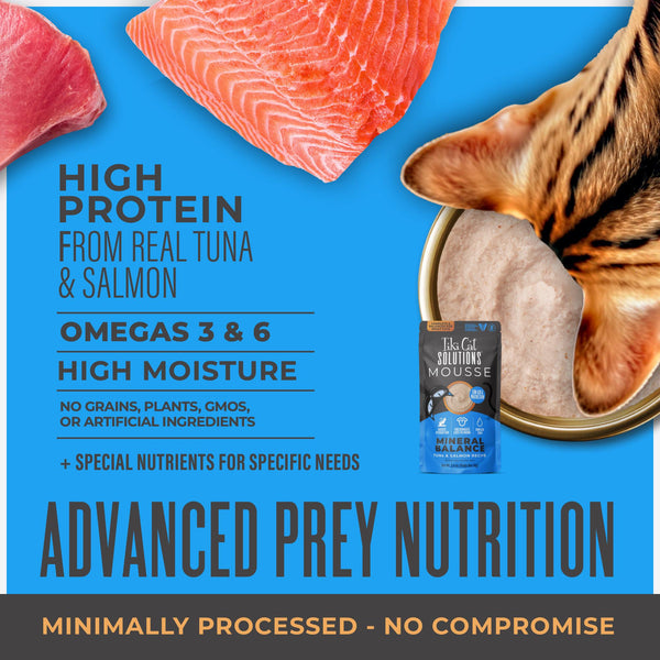 Tiki Cat Solutions Mineral Balance Mousse Tuna & Salmon Wet Cat Food Pouch