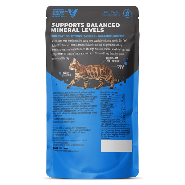 Tiki Cat Solutions Mineral Balance Mousse Tuna & Salmon Wet Cat Food Pouch