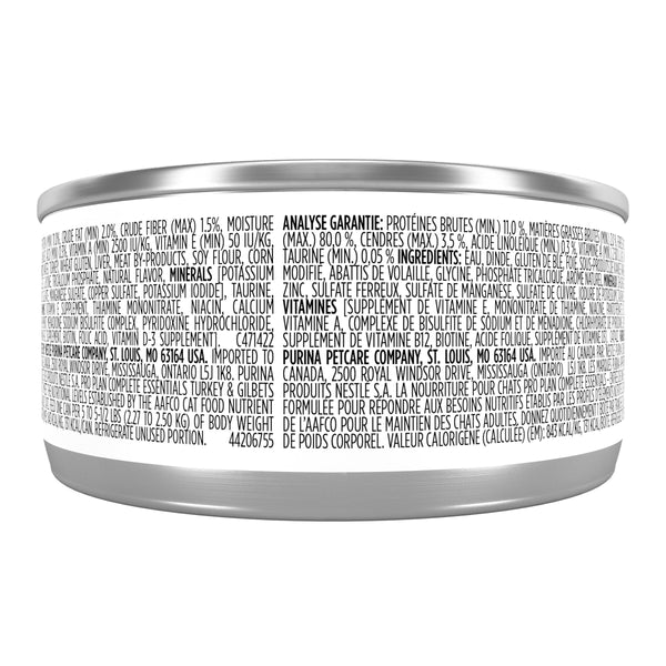 Purina Pro Plan Complete Essentials Dinde et Abats en Sauce Aliment Humide pour Chats en Boîte