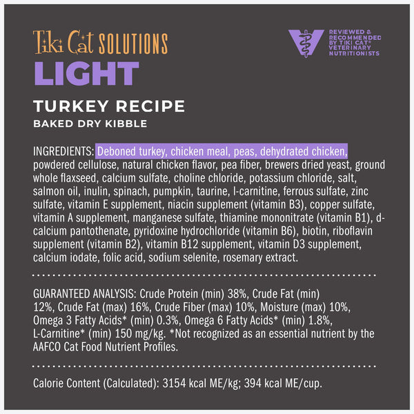 Tiki Cat Solutions Light Turkey Dry Cat Food
