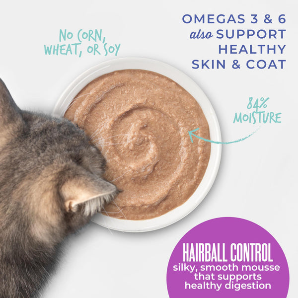 Tiki Cat Velvet Mousse Hairball Control Chicken & Tuna in Broth Wet Cat Food Pouch