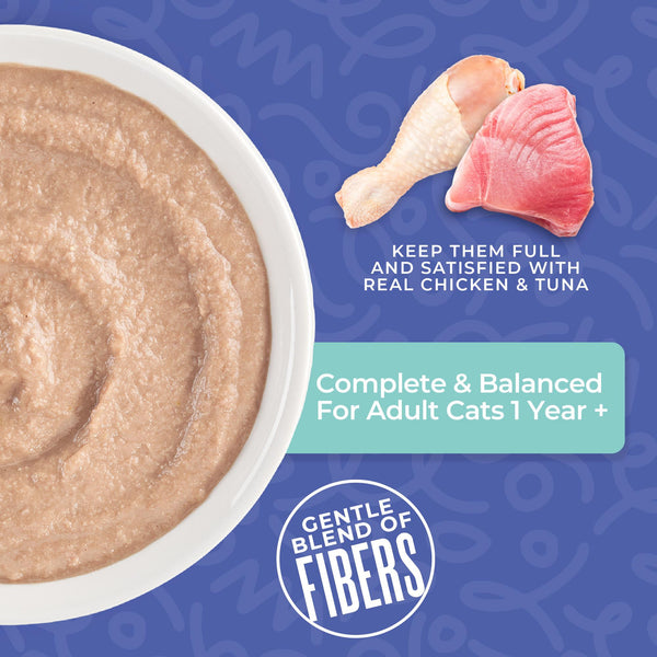 Tiki Cat Velvet Mousse Hairball Control Chicken & Tuna in Broth Wet Cat Food Pouch