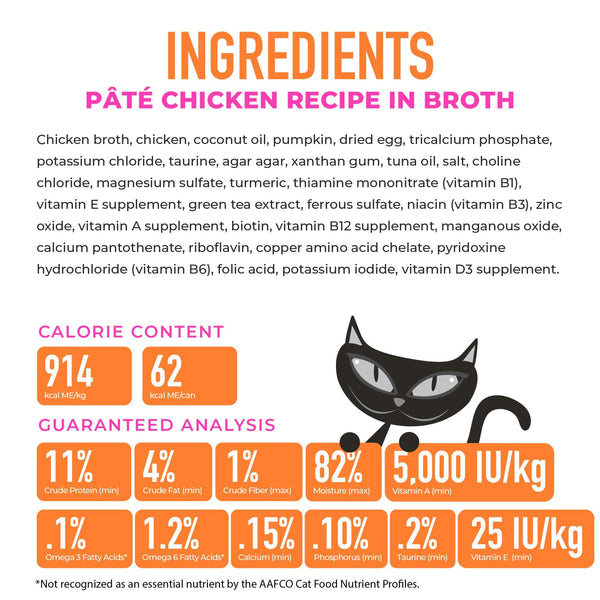 Tiki Cat Silver Pate Chicken in Broth Wet Cat Food Can