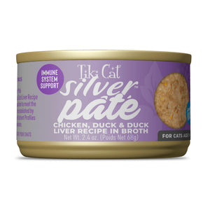 Tiki Cat Silver Pate Chicken, Duck & Duck Liver in Broth Wet Cat Food Can