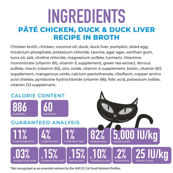 Tiki Cat Silver Pate Chicken, Duck & Duck Liver in Broth Wet Cat Food Can