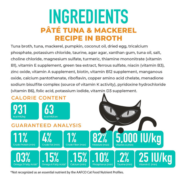 Tiki Cat Silver Pate Tuna & Mackerel in Broth Wet Cat Food Can