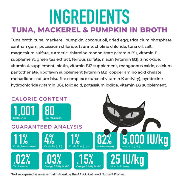 Tiki Cat Silver Mousse with Tuna, Mackerel & Pumpkin in Broth Wet Cat Food Pouch