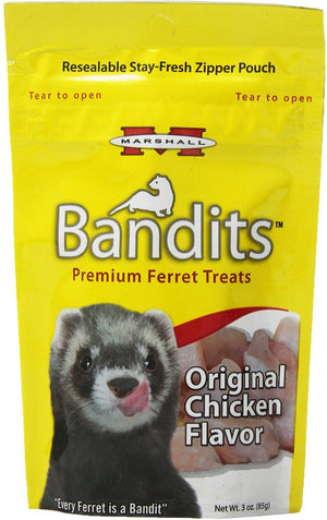 Marshall Bandits Premium Original Chicken Flavor Ferret Treats, 3-oz