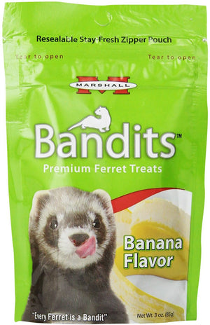 Marshall Bandits Premium Banana Flavor Ferret Treats, 3-oz
