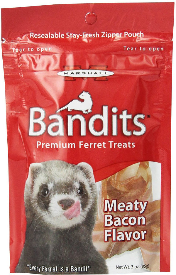Marshall Bandits Premium Meaty Bacon Flavor Ferret Treats, 3-oz