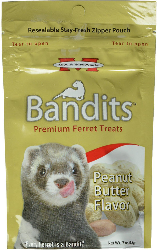 Marshall Bandits Premium Peanut Butter Flavor Ferret Treats, 3-oz