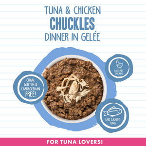 BFF MINCED Tuna & Chicken Chuckles Dinner in Gelee Wet Cat Food Can