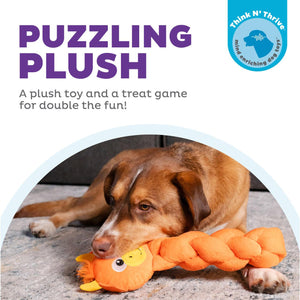 Outward Hound Nina Ottosson Twistiez Dragon Treat Puzzle Plush Dog Toy, Orange