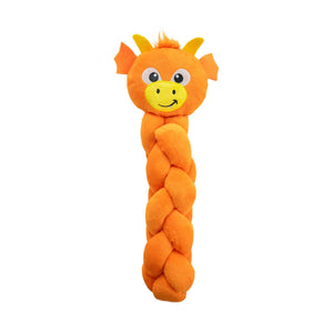 Outward Hound Nina Ottosson Twistiez Dragon Treat Puzzle Plush Dog Toy, Orange