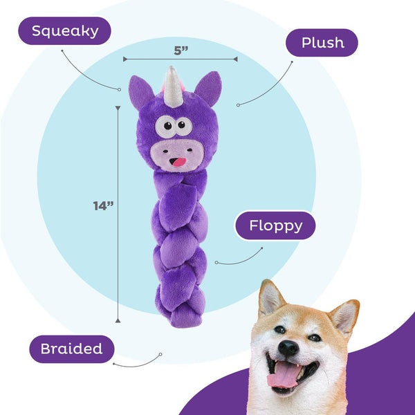Outward Hound Nina Ottosson Twistiez Interactive Treat Puzzle Plush Dog Toy, Purple
