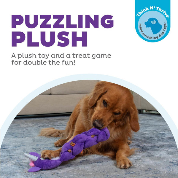 Outward Hound Nina Ottosson Twistiez Interactive Treat Puzzle Plush Dog Toy, Purple