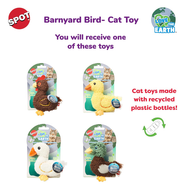 Ethical Spot Jouet pour chat Love the Earth Oiseau de ferme, assortiment