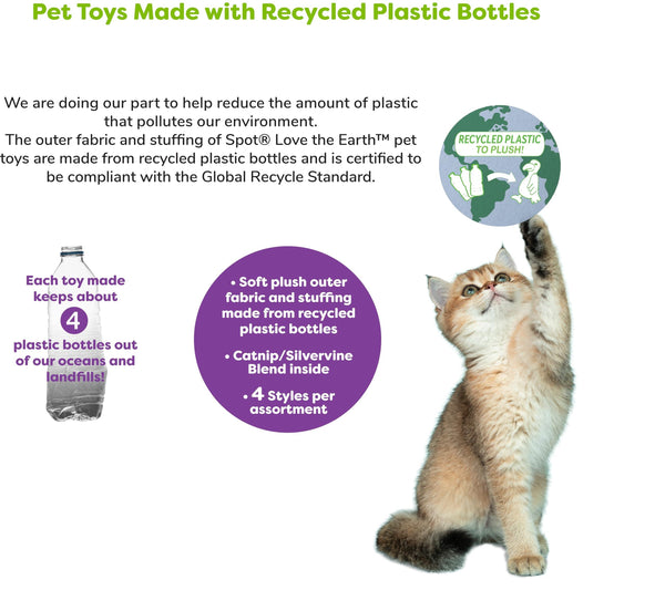 Ethical Spot Jouet pour chat Love the Earth Oiseau de ferme, assortiment