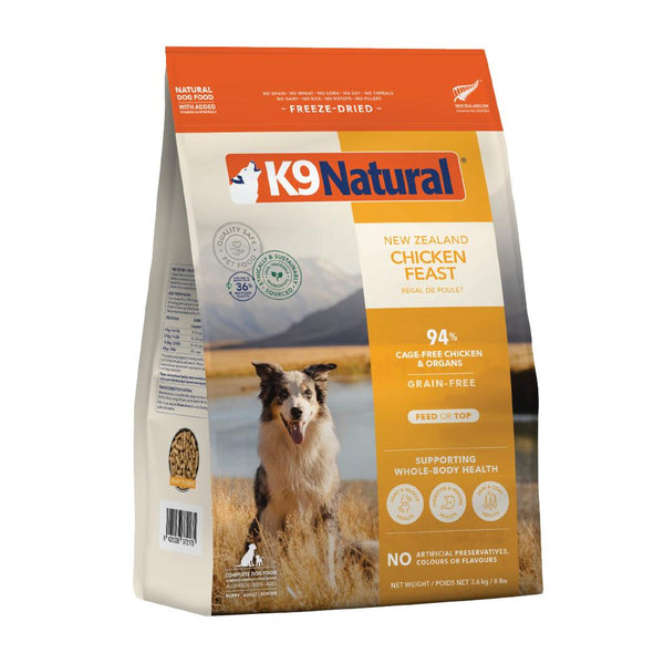 K9 Natural Fête de poulet Croquettes lyophilisées sans céréales pour chiens