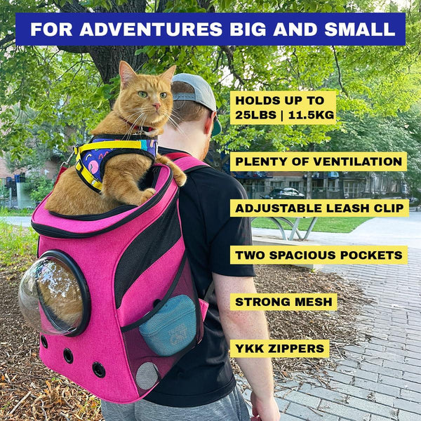 Travel Cat Sac à Dos pour Chat The Fat Cat Grand, Rose
