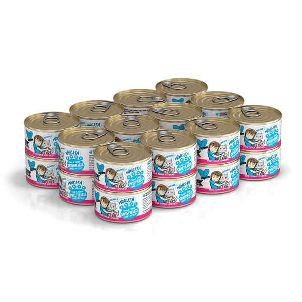 BFF MINCED Tuna & Shrimp Sweethearts Dinner in Gravy Wet Cat Food Can