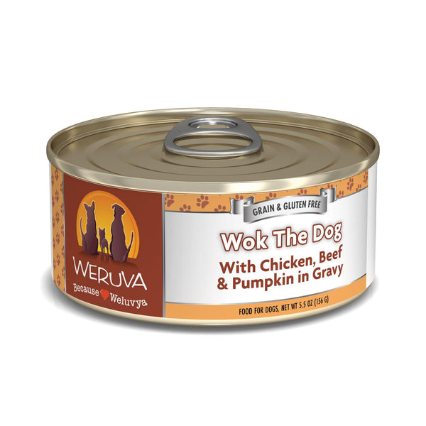 Weruva Classic Dog Wok The Dog with Chicken, Beef & Pumpkin in Gravy Wet Dog Food Can
