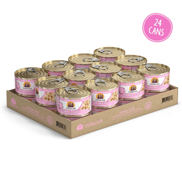 Weruva Classic Cat Amazon Livin' with Chicken & Chicken Liver in Gravy Wet Cat Food Can