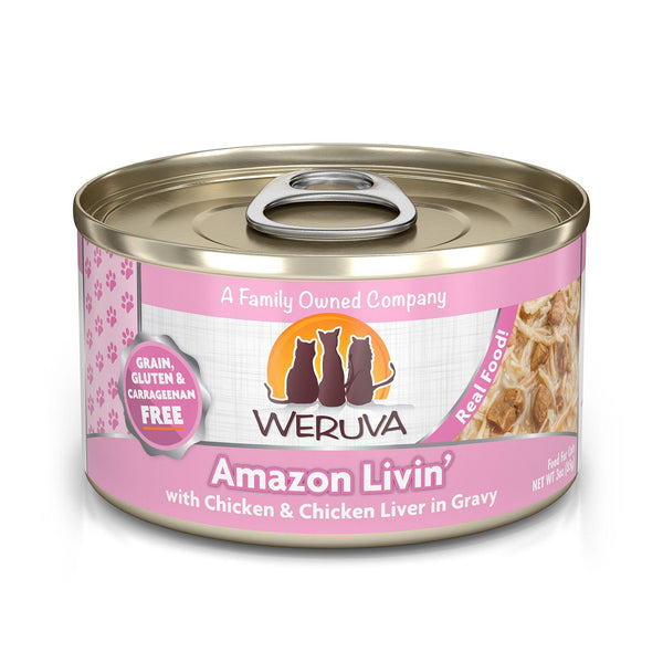 Weruva Classic Cat Amazon Livin' with Chicken & Chicken Liver in Gravy Wet Cat Food Can