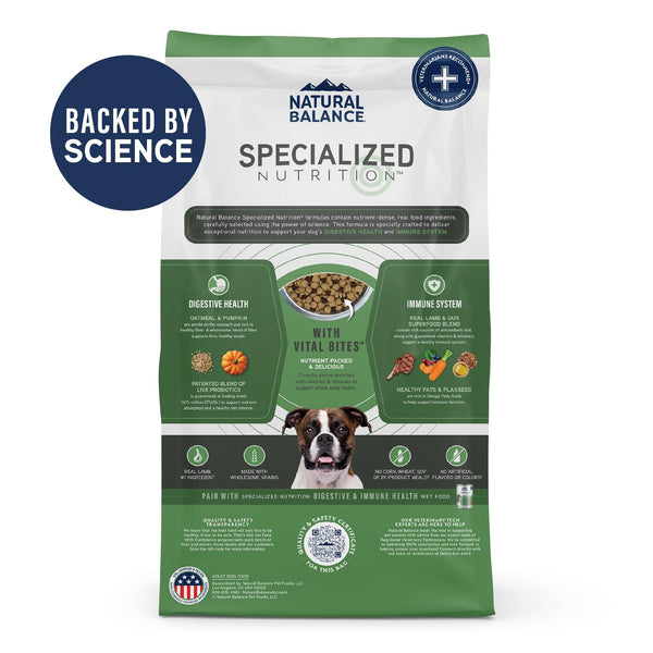 Natural Balance Specialized Nutrition Digestive & Immune Lamb & Oatmeal Dry Dog Food