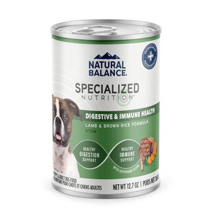 Natural Balance Specialized Nutrition Digestive & Immune Lamb & Brown Rice Wet Dog Food Can