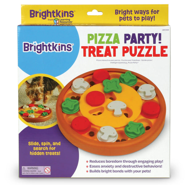 Brightkins Pizza Party Treat Puzzle Dog Toy