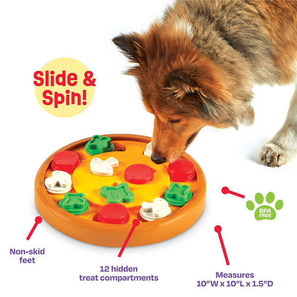 Brightkins Pizza Party Treat Puzzle Dog Toy