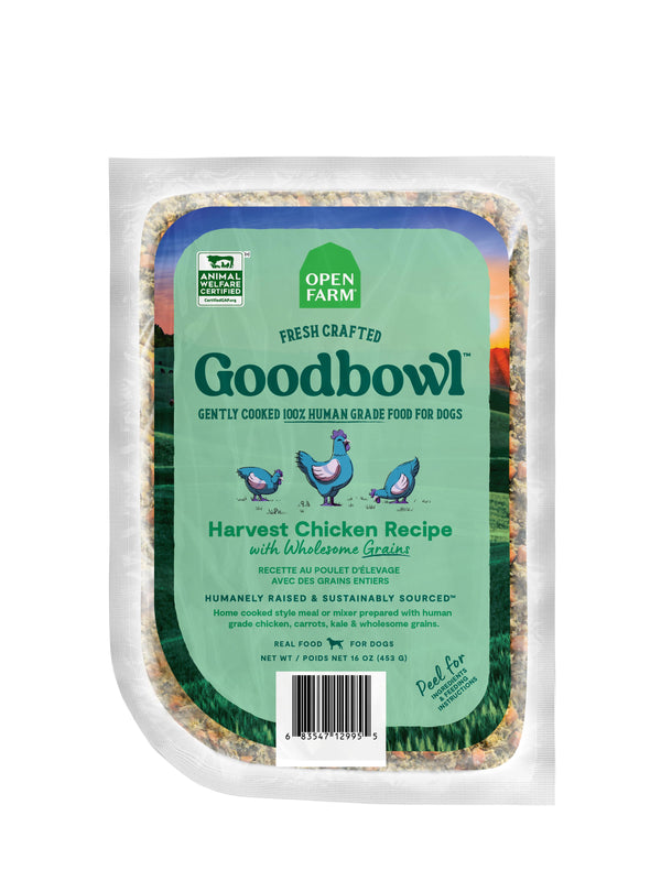 Open Farm Goodbowl Gently Cooked Harvest Chicken with Wholesome Grains Frozen Dog Food