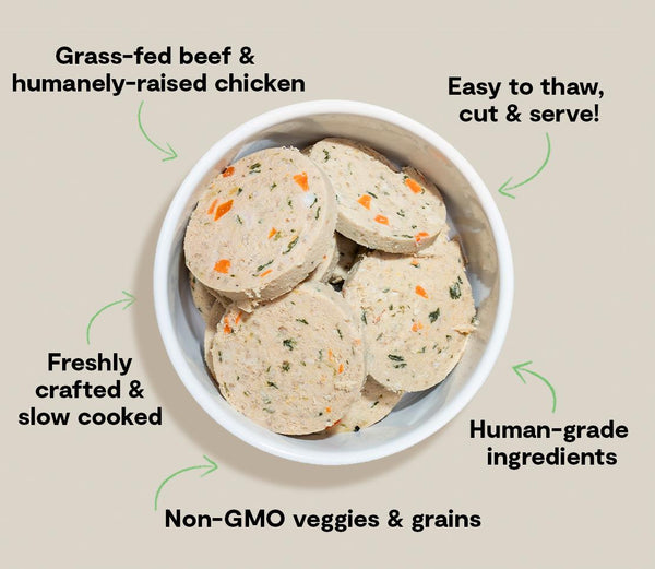 Open Farm Goodbowl Gently Cooked Chicken & Grass-Fed Beef Roll Frozen Dog Food