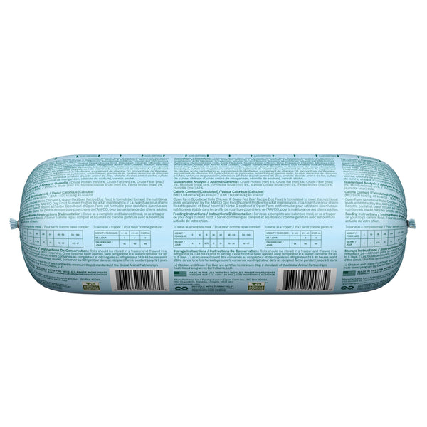 Open Farm Goodbowl Gently Cooked Chicken & Grass-Fed Beef Roll Frozen Dog Food