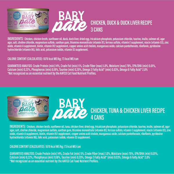 Tiki Cat Baby Pate Variety Pack Kitten Wet Cat Food Can