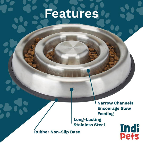 Indipets Stainless Steel Spiral Dog Slow Feeder