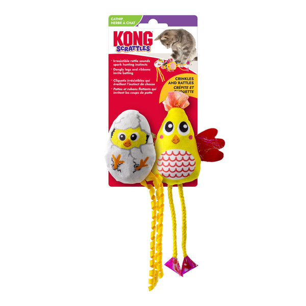KONG Scrattles Chicken & Egg Catnip Cat Toy