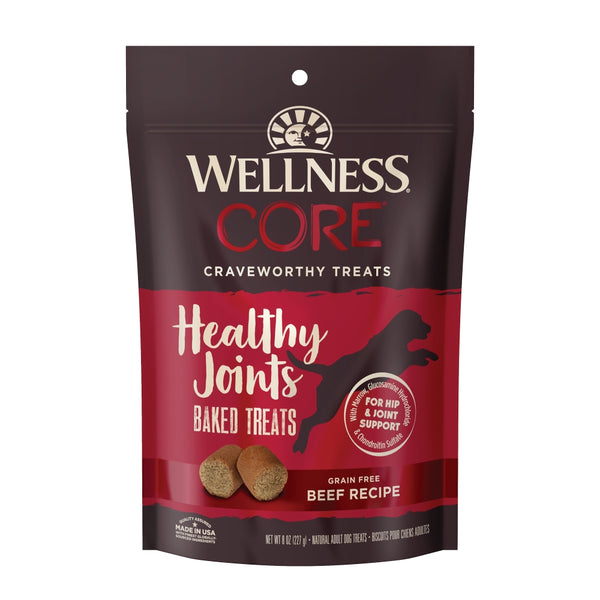 Wellness CORE Healthy Joints Beef Crunchy Grain-Free Dog Treats, 8-oz
