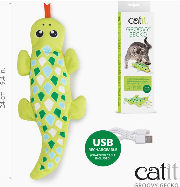 Catit Groovy Gecko Motion-Activated Cat Toy