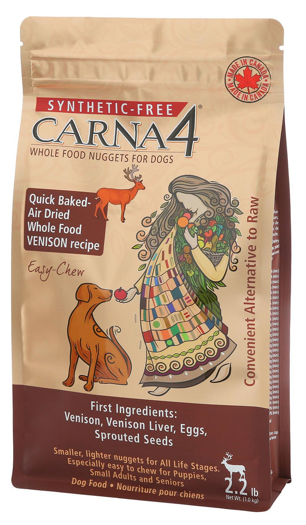 Carna4 Easy-Chew Venison Formula Quick-Baked Nuggets Air-Dried Dog Food